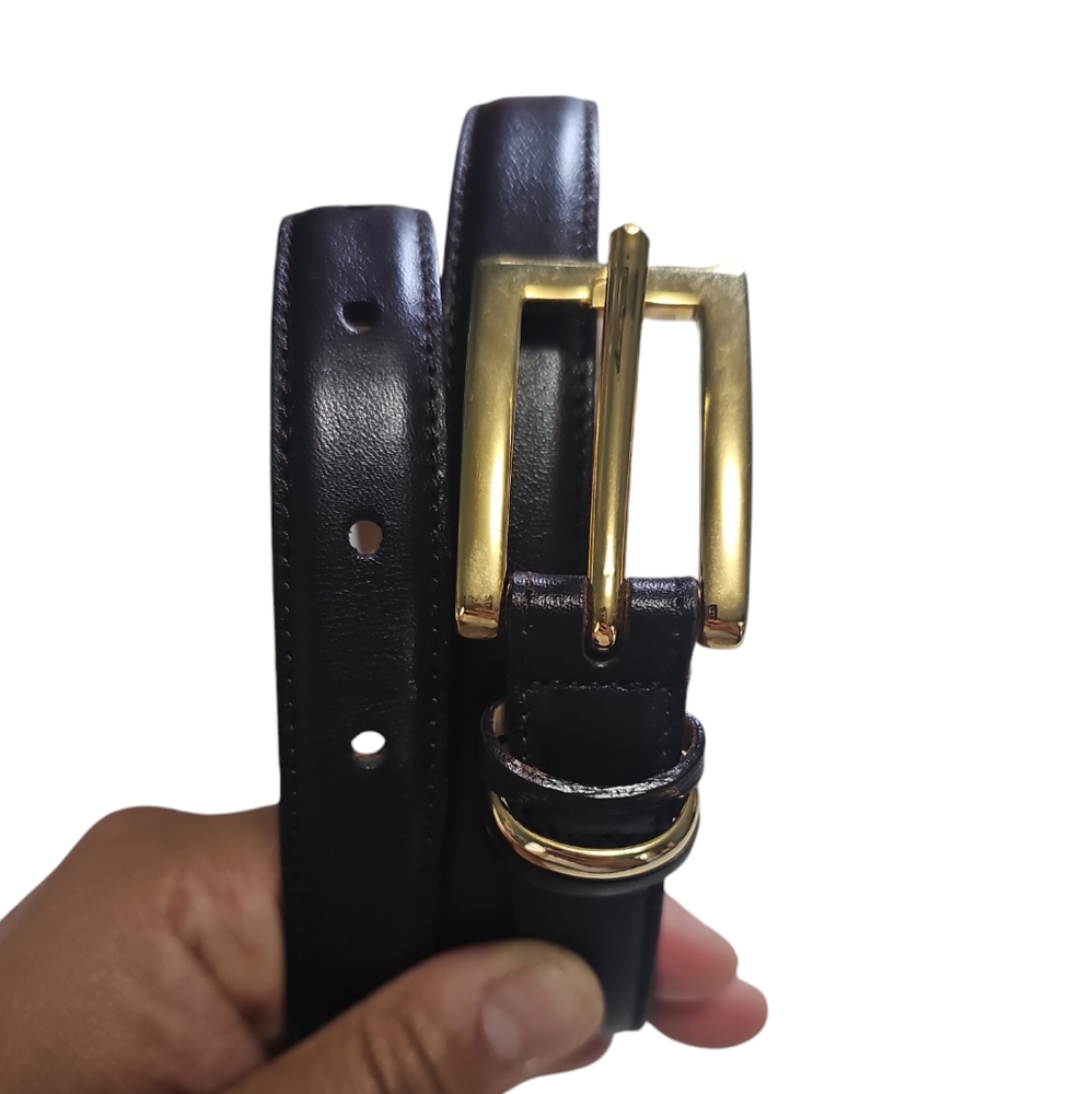 Talbot dark brown leather belt